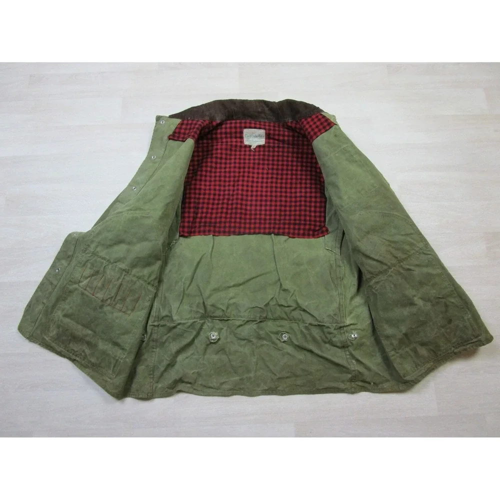 Vintage Bill Boatman & Co Greenbriar Waxed Canvas Tin Cloth Field Jacket (XL)